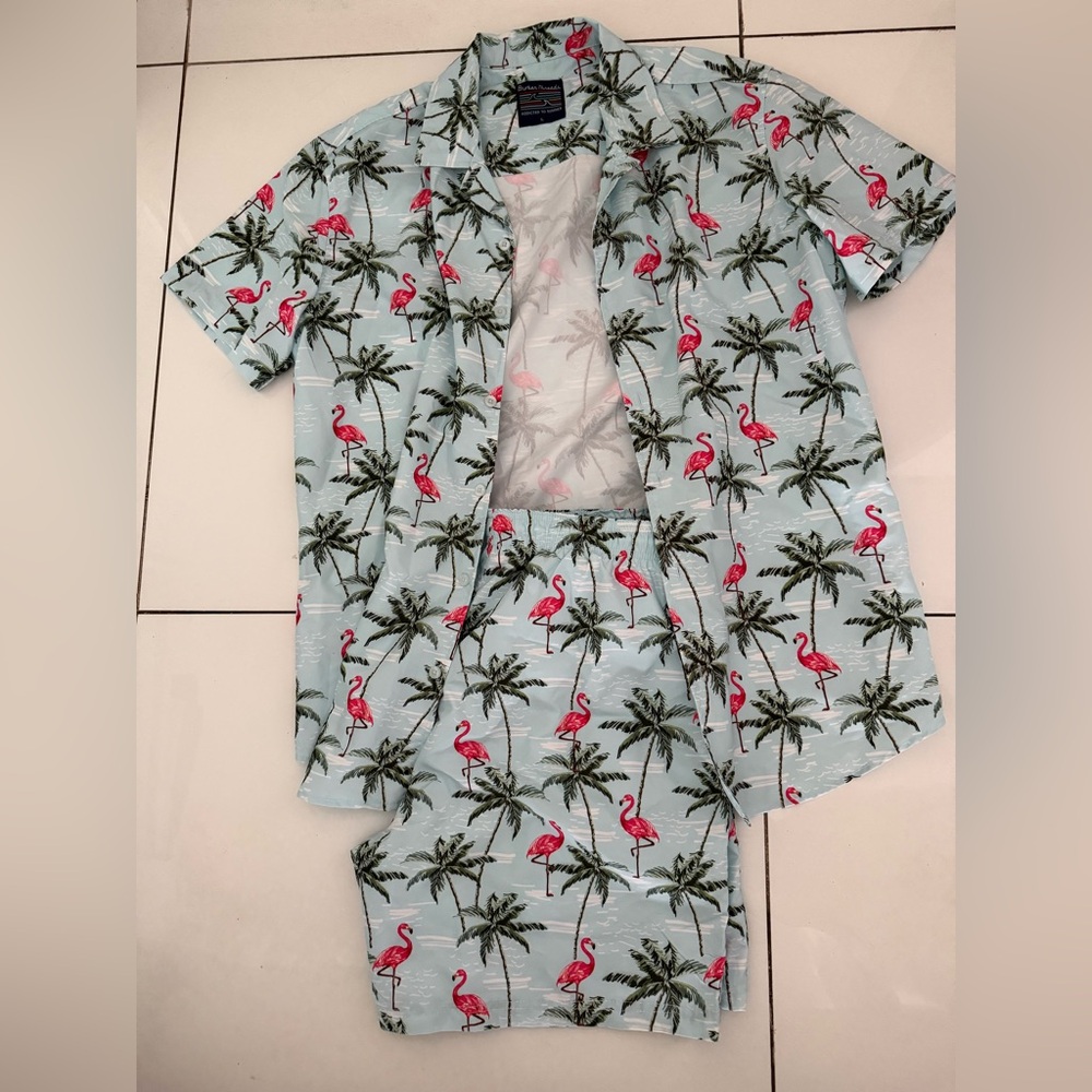 Euc Broken Threads Cabana Matching Swim Set Flami… - image 1